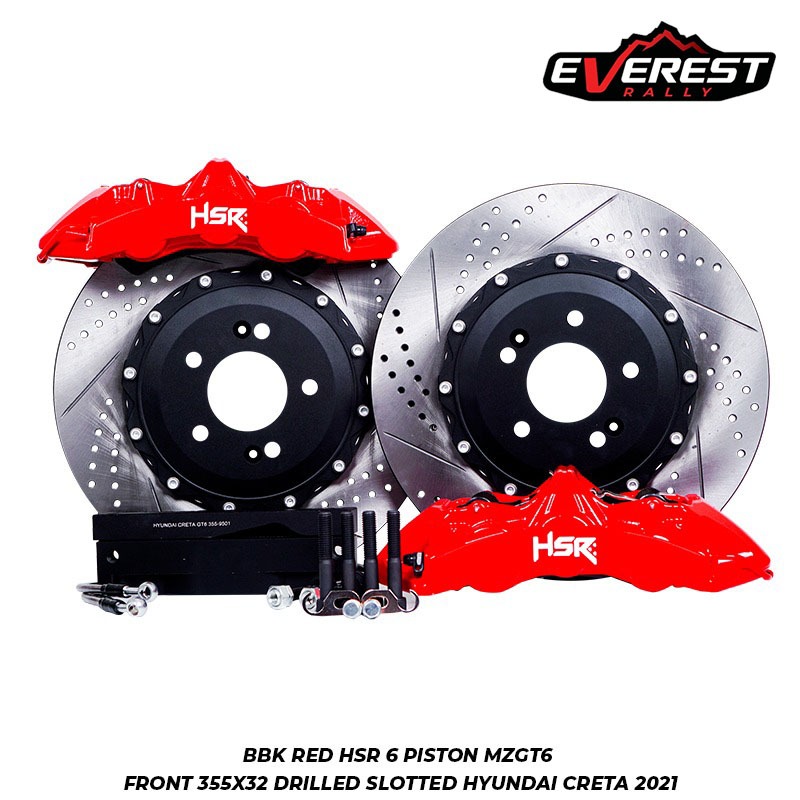 REM MOBIL BIG BRAKE KIT ORIGINAL HSR 6 PISTON 355X32 UNTUK MOBIL HYUNDAI CRETA