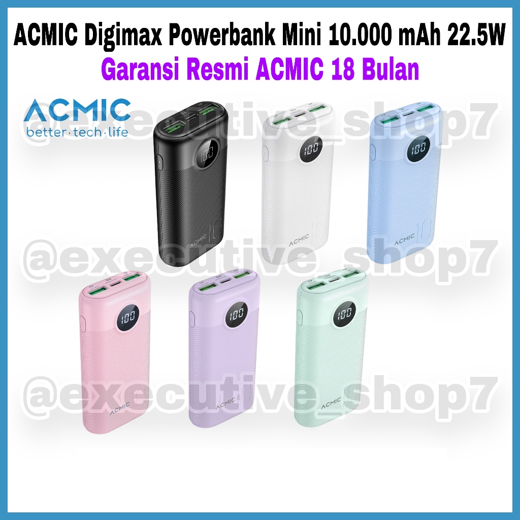 ACMIC Digimax Powerbank Mini 10.000 mAh 22.5W - Garansi Resmi ACMIC 18 Bulan