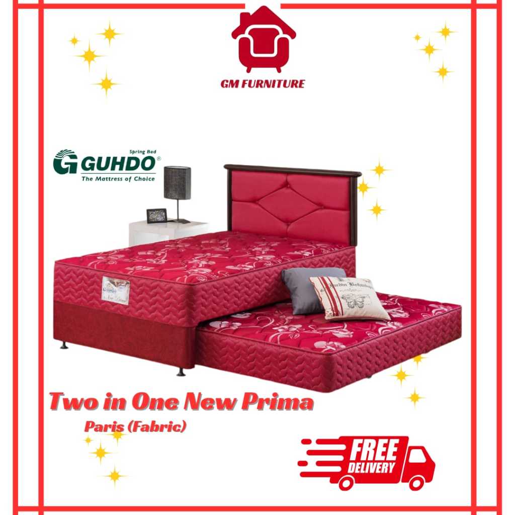 Guhdo Spring Bed New Prima 2 in 1  -  Paris (Fabric) Full Set