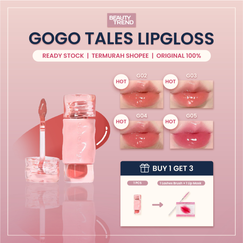 [READY STOCK] Gogo Tales Lip Gloss Gogo Tales Lip Glaze Gogo Tales Ice Cube Lip Gloss Lip Tint