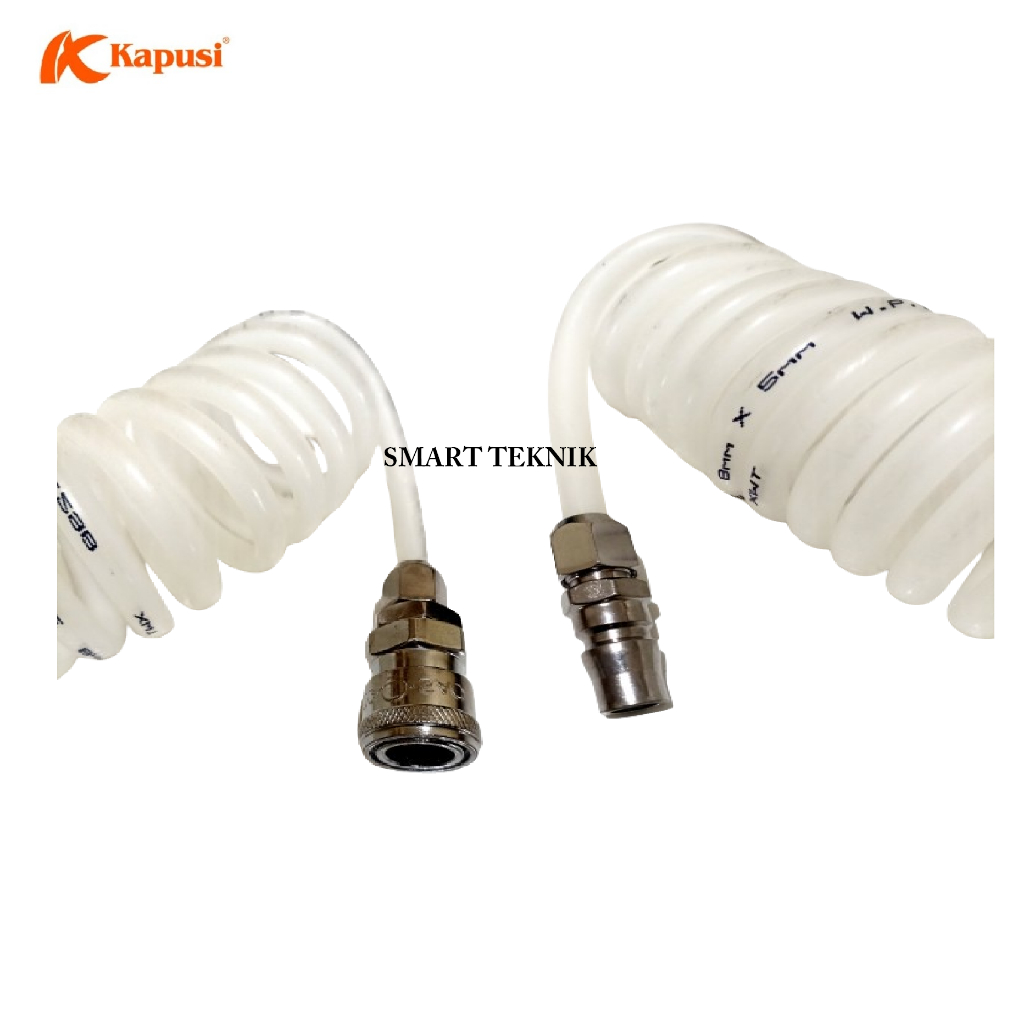 SMART Selang kompresor Recoil Hose Selang Compressor Sepiral 9 Meter putih bening kapusi