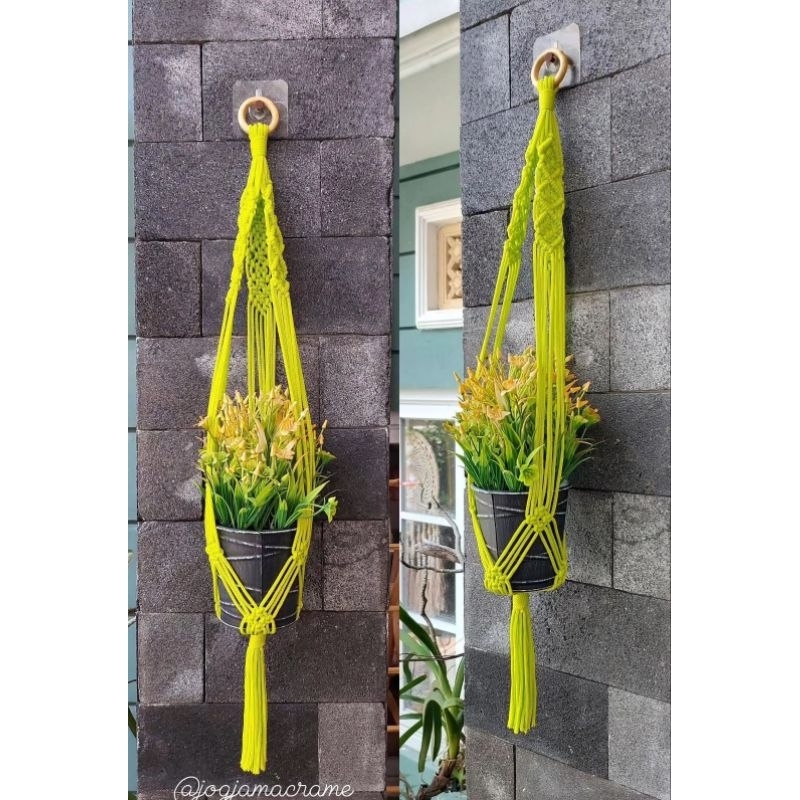 gantungan pot tali kur model lepas (harga tidak termasuk pot bunga)