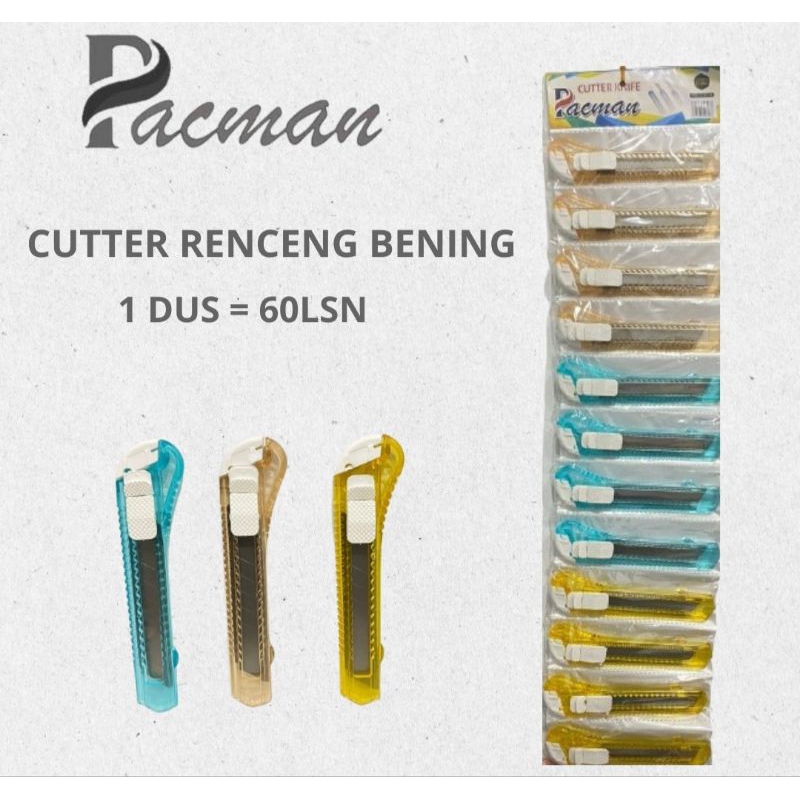 

Pacman Cutter Bening Transparant/Cutter Transparant Tajam/Cutter Bagus Murah Meriah