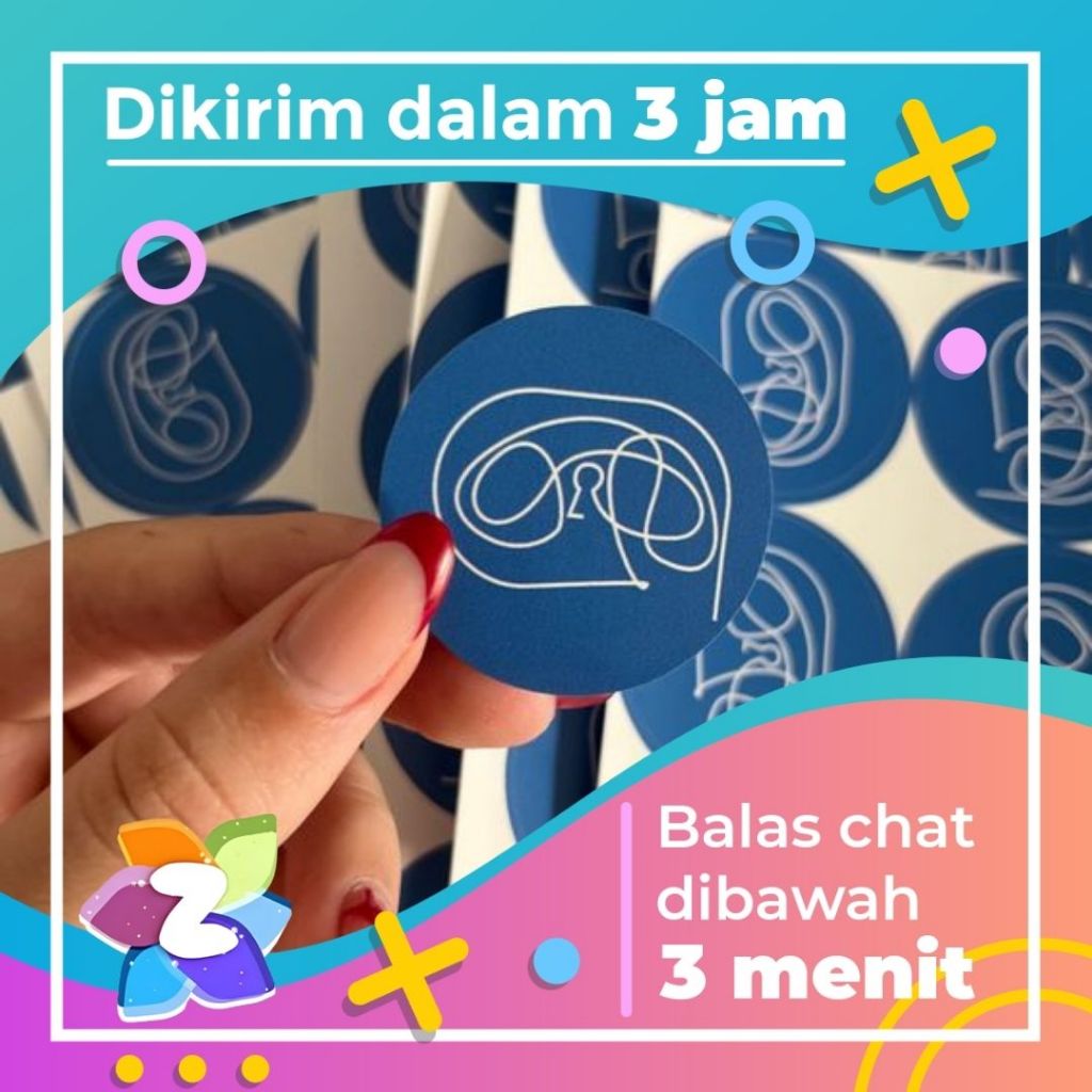 

SBV 2-7 Cetak Stiker Logo Olshop Custom Sticker Label Anti Air