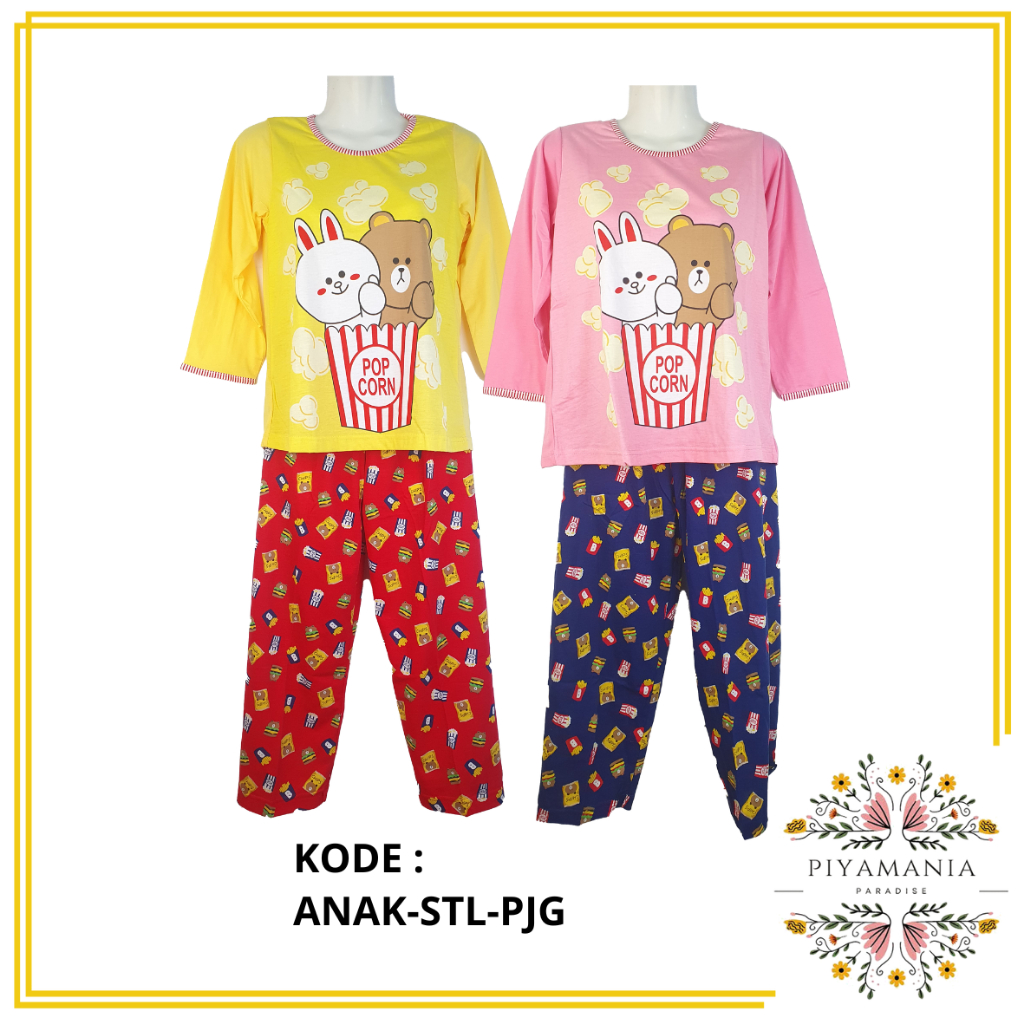 Setelan Baju Tidur Anak Babydoll Celana Panjang Lengan Panjang ABG