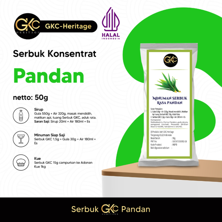 

GKC Heritage Bubuk Minuman Pandan 50gr Powder