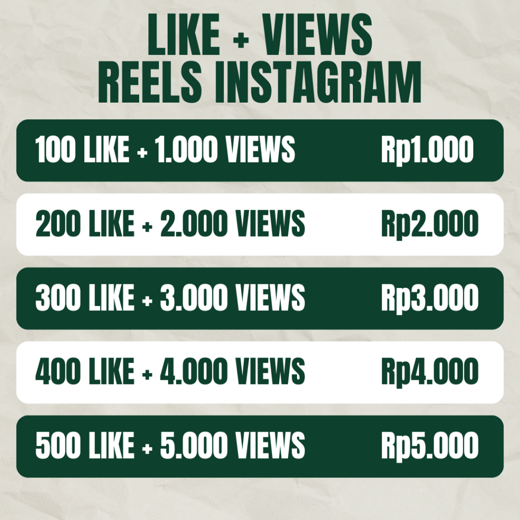 Instagram Reels Post Video IG Instagram Like Penonton View Reels Global High Quality