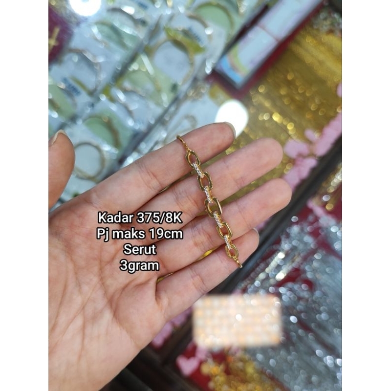GELANG SERUT EMAS 375/8K GELANG SERUT EMAS RANTAI EMAS ASLI GELANG SERUT CANTIK