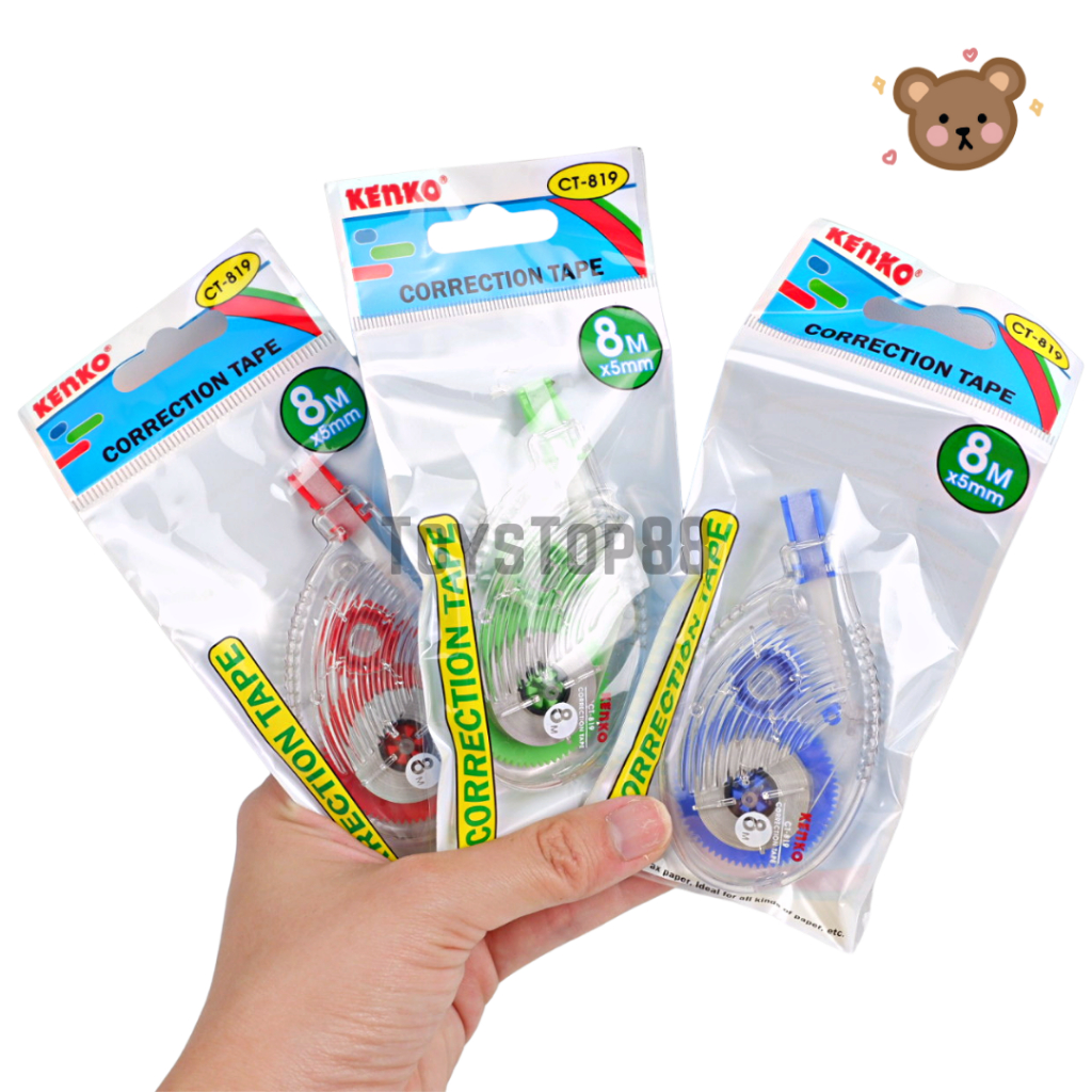 

Correction Tape Kenko CT-819 Kemasan Plastik - Tipex Kertas Roll Ecer - Pita Koreksi 8 Meter