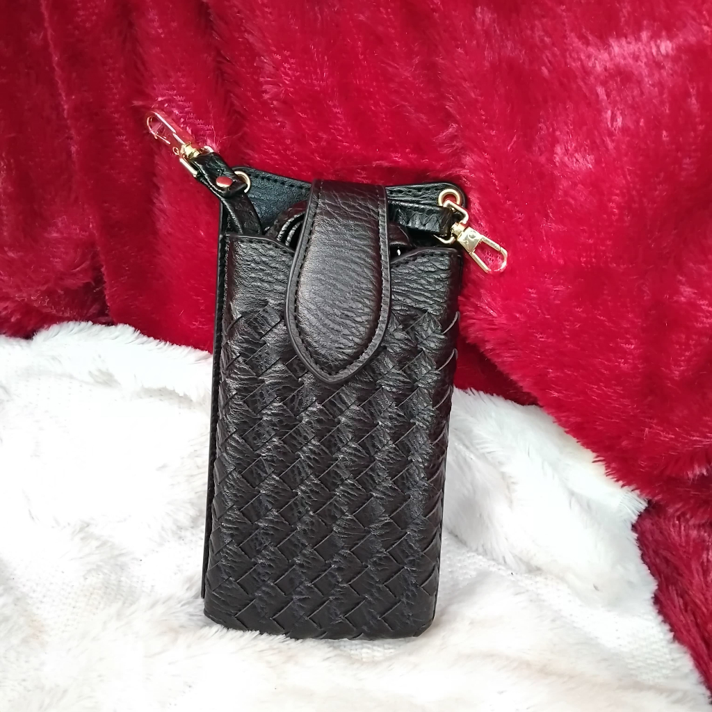 Tas Slinbag Selempang HP Anyam Ala Botegong Crossbody Wanita Premium