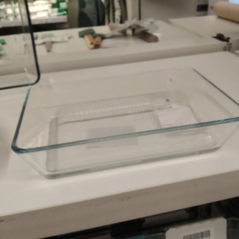 Piring persegi panjang loyang kaca piring saji kaca tahan panas borosilicate