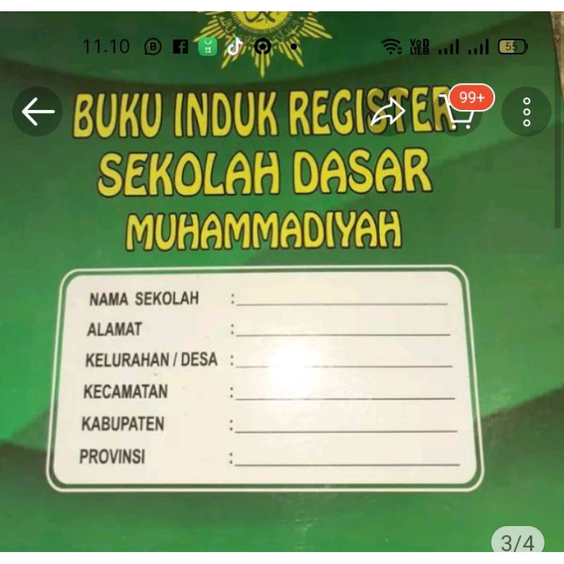 

buku induk siswa registrasi k 13 Muhammadiyah SD/SMP sma