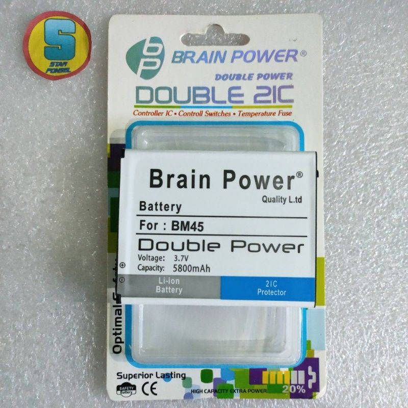 BATERAI BATTERY BATRAI XIAOMI REDMI NOTE 2 NOTE2 BM45 BM 45 DOUBLE POWER BRAIN POWER BERGARANSI
