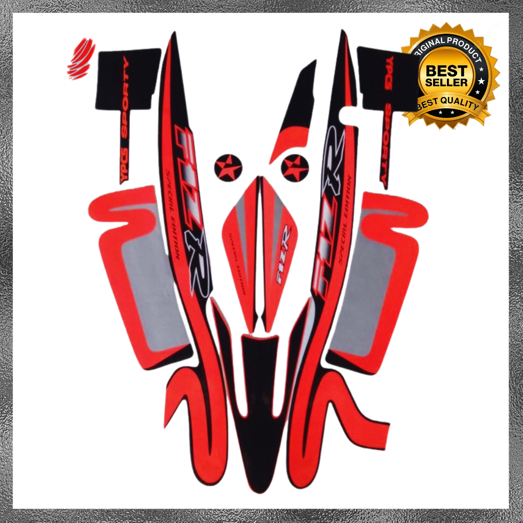 Stiker Striping Yamaha F1ZR 2001 Orange Caltex List Stiker Standar F1ZR 2001 Caltex Terbaik