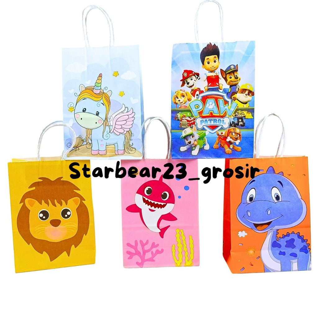 

D3v!! Paperbag kertas kraft/ tas souvenir motif sanrio size small 12 pcs ( CIA 235 )