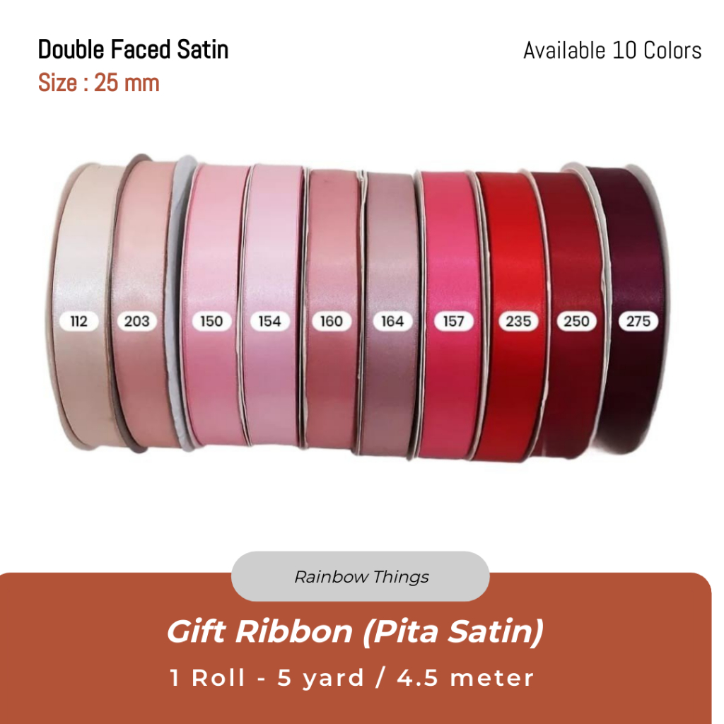 

[4.5 meter] Pita Satin 2.5cm / Double Faced Satin (3)