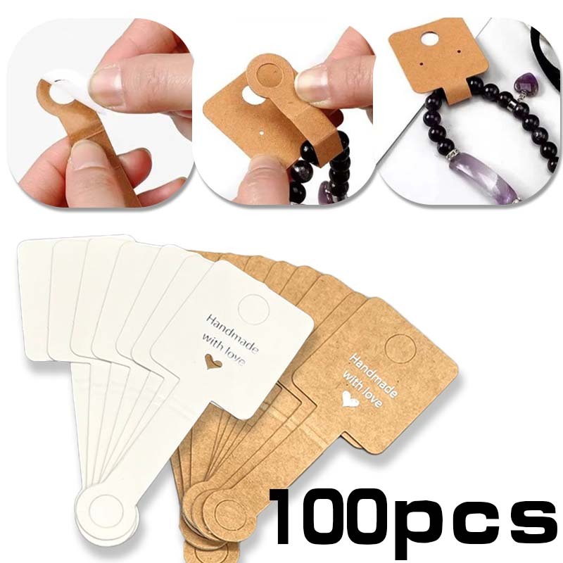 

100pcs Hang Tag Aksesoris Label Hangtag Kertas Label Aksesoris Untuk Kalung/Gelang/Cincin/Perhiasan/Gelang