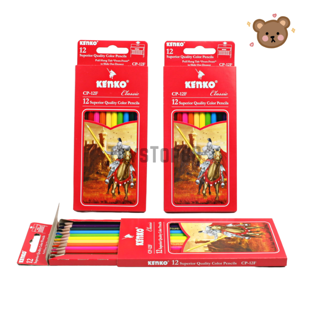 

Pensil 12 Warna Panjang Kenko - Color Pencil CP-12F Full Paper Box Classic - Coloring Set