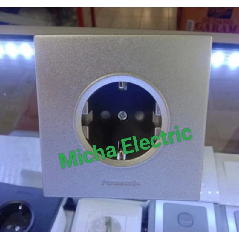 Panasonic Stop Kontak Minimalis Silver Inbow/ Stop Kontak 1 Gang Minimalis Silver panasonic