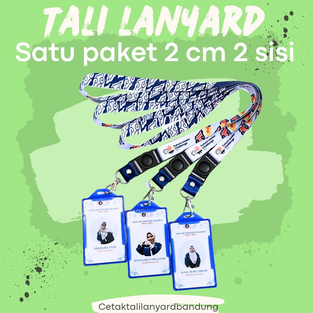 

SEPAKET LANYARD CUSTOM + ID CARD + FRAME /CETAK TALI LANYARD ID CARD SEPAKET/SATU PAKET GANTUNGAN NAME TAG/KALUNG ID CARD SEPAKET