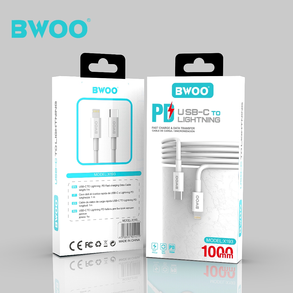 Kabel data charger type C to lightning Iphone fast charging BWOO X193 20W