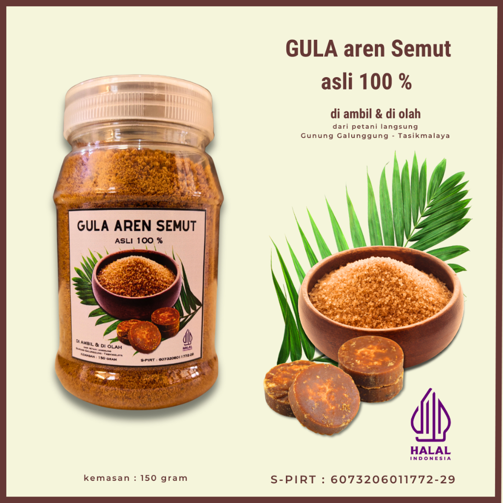 

Gula Semut Aren Asli 150 gram kemasan toples