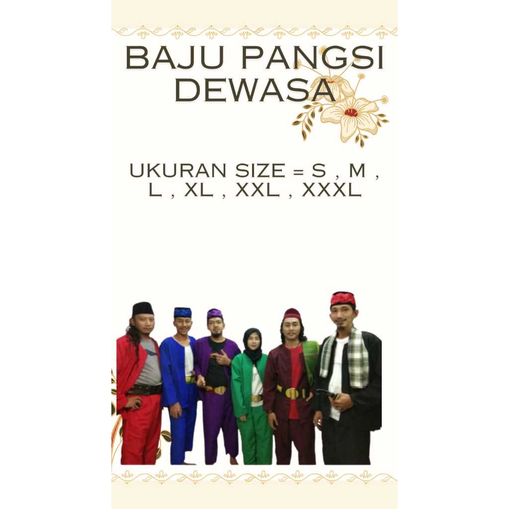 Baju Pangsi Dewasa/Original Baju Pangsi Betawi Setelan Baju Pangsi Dewasa