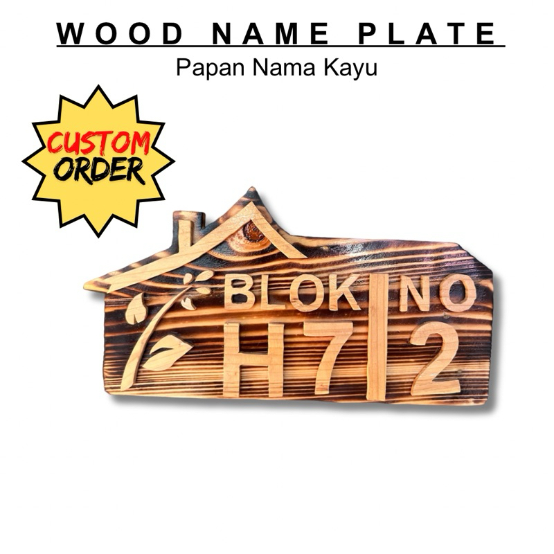 Alamat / Nomor Rumah - Papan Nama Kayu