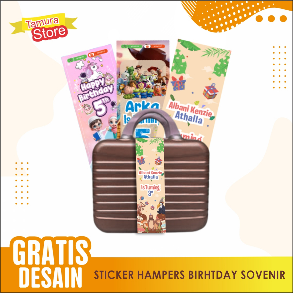 

sticker hamper happy birthday, sticker hampers, stiker ulang tahun