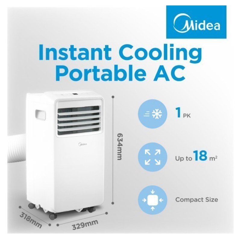 Ac midea portable 1pk mpha-09crn7