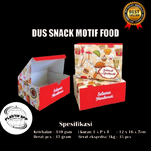

iDk90 Dus Kardus Box Kotak Snack Motif Uk 12x16 cm isi 50 Pcs Termurah / Tempat Penyimpanan Snack