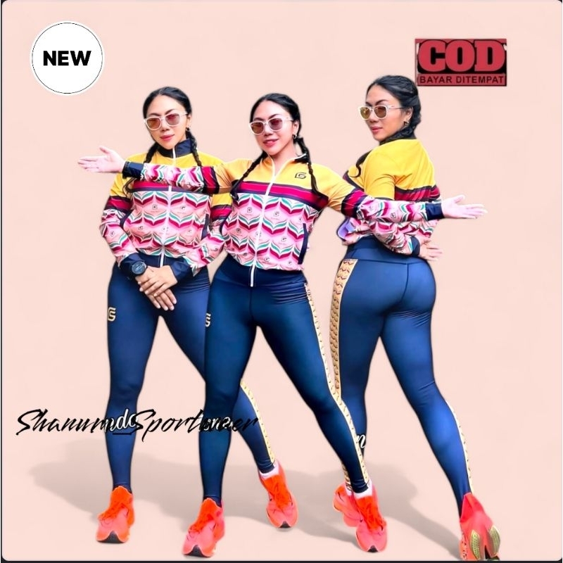 Setelan Baju Olahraga Senam Pria Dan Wanita Terbaru Dari Sxb Goals Sport Jacket Legging