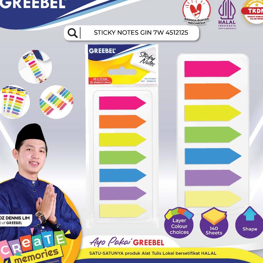 

AYO BELI GREEBEL STICKY NOTES GIN 7W 4512125Memo Pad NoteDIY PlannerKertas Bentuk Warna warni