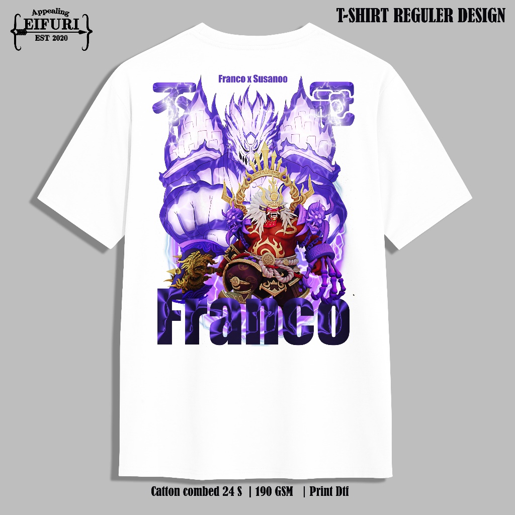 kaos hero mobile legend Franco T-Shirt Japanese style Kaos Anime catton combed 24s Eifuri Store
