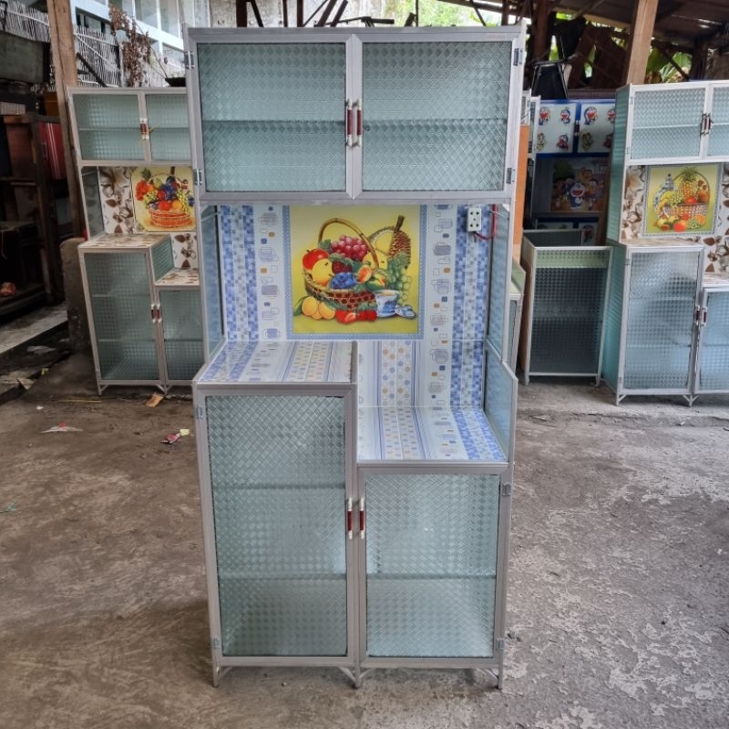 Rak Piring Aluminium 2 Pintu Minimalis