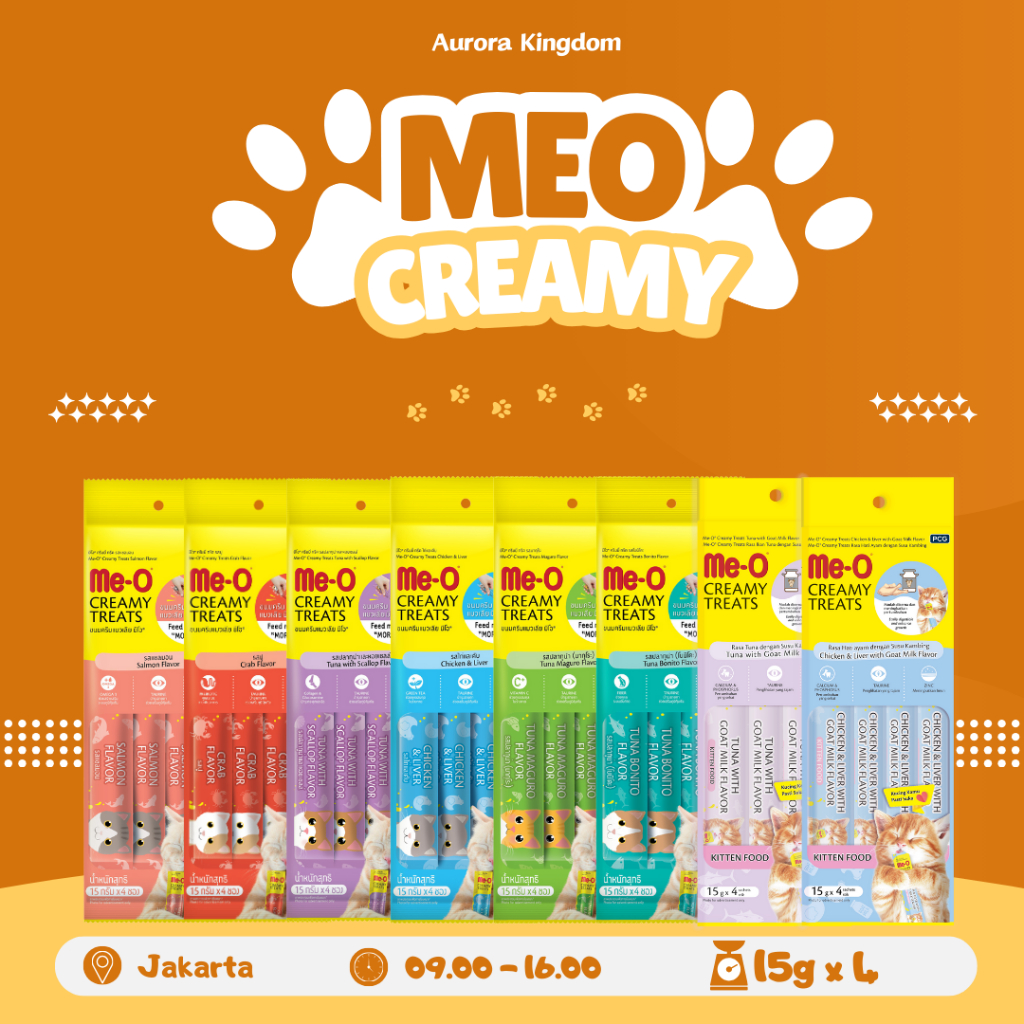 SNACK/Treat Kucing (Cat) Me-O MeO Creamy Treat Treats per Dus/Box/Boks