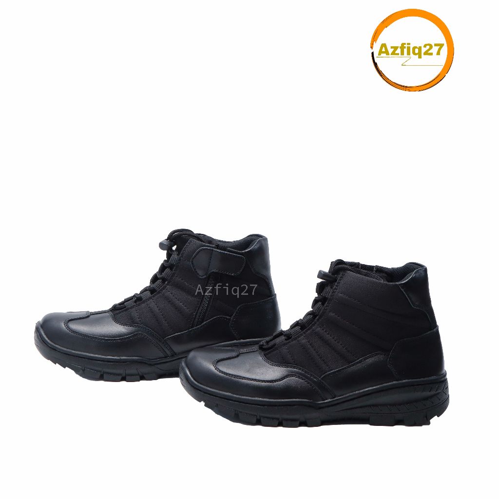 Sepatu Pdl Ninja Pendek Azfiq27 Tni Polri Security Warna Hitam Doff Kulit Asli