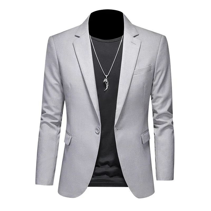 Jas/blazer pria/Jas semi formal slimfit/Saku tanpa tutup/Warna silver-moca-ungu-hijau-maron terbaru