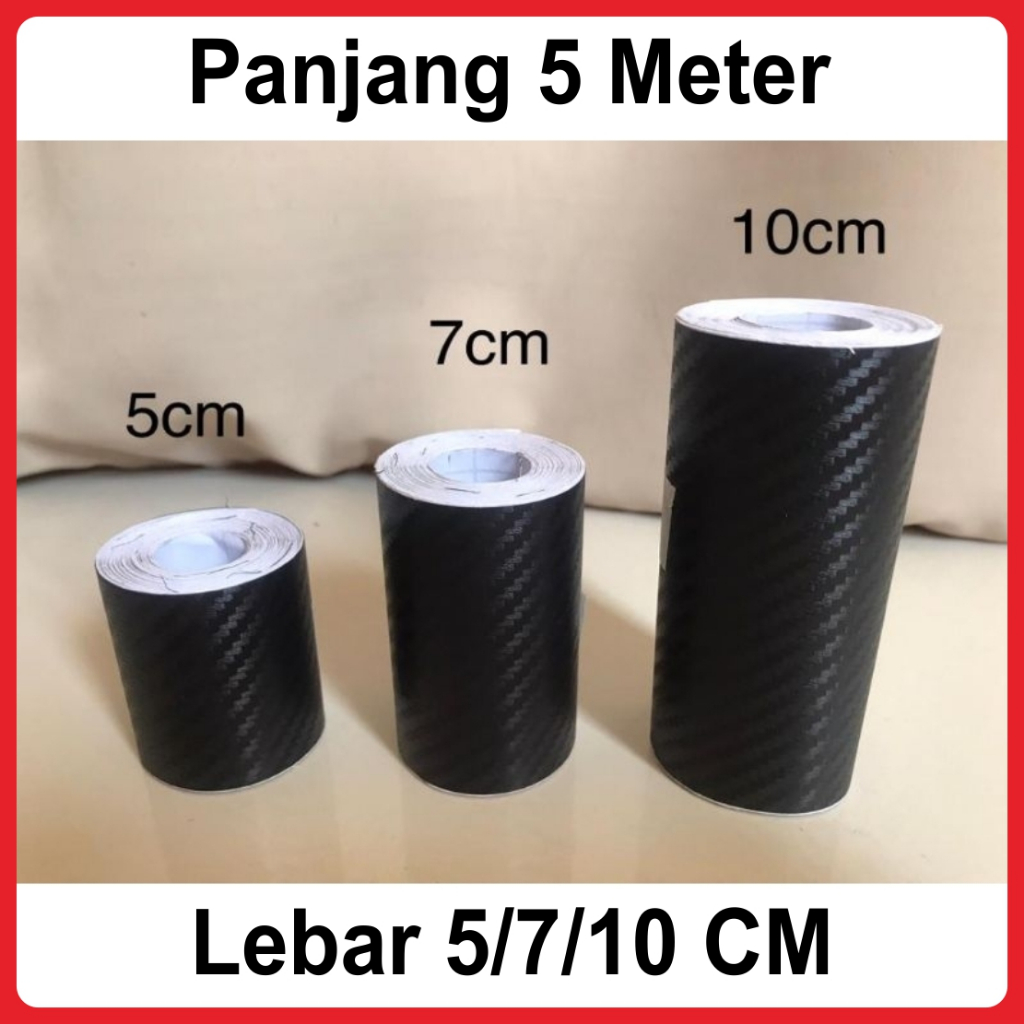 TERJAMIN Stiker Karbon Mobil-Stiker Pijakan Pintu Mobil-Stiker Bemper Mobil- 3D Nano Karbon Anti