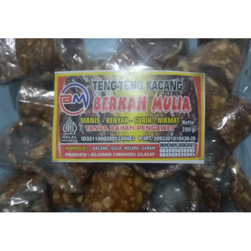 

teng teng kacang BERKAH MULIA 200 gram/noga/jipang kacang