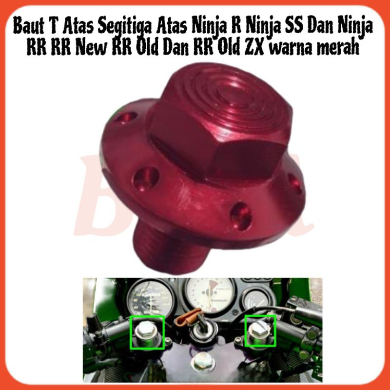 Baut T Atas Segitiga Atas Ninja R Ninja SS Dan Ninja RR RR New RR Old Dan RR Old ZX warna merah