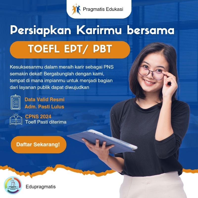 Proses 1 Hari TOEFL Sertifikat For CPNS 2024 PBT/ EPT Resmi