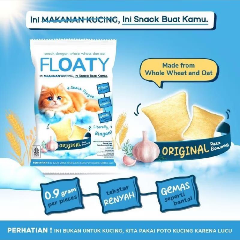 

Floaty snack ciki rasa bawang