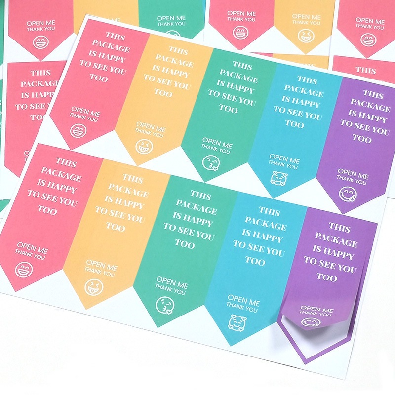 

50pcs / 5 lembar Rainbow Color Seal Sticker Stiker Segel Packing Online Shop Packaging Label Segel Box