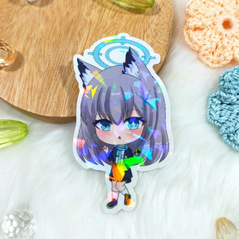 

Sticker Hologram Brokenglass Fanmerch Blue Archive Shiroko Sunaookami Original Fanart by Merch Trove