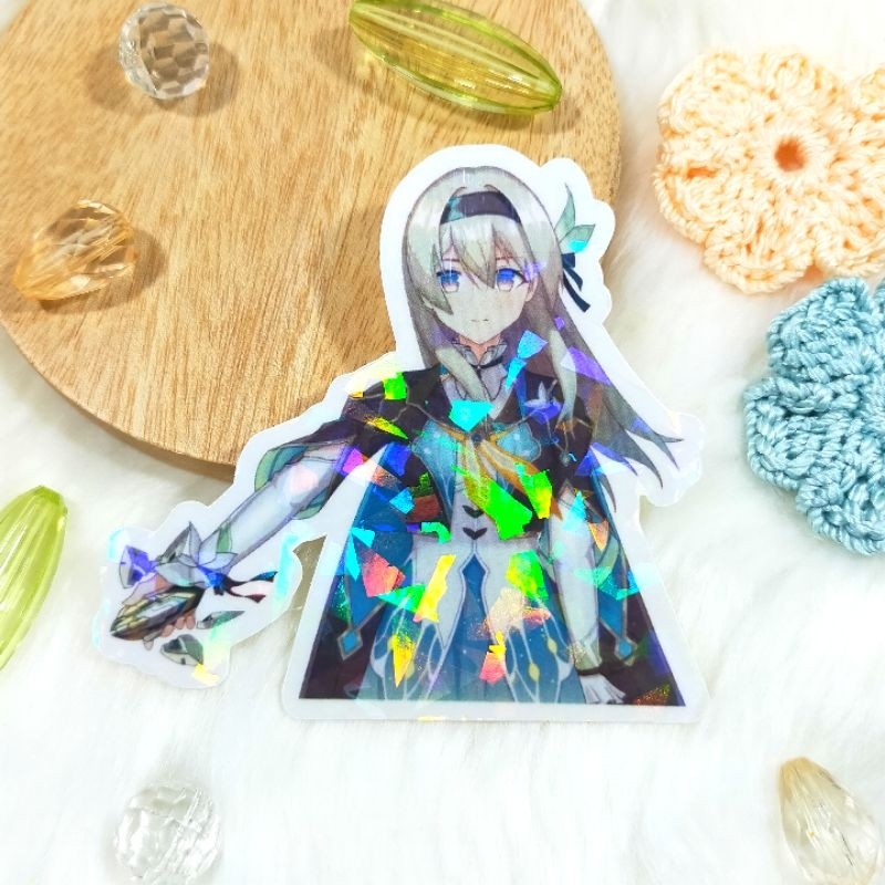 

Sticker Hologram Brokenglass Fanmerch Honkai Star Rail Firefly Original Fanart by Merch Trove