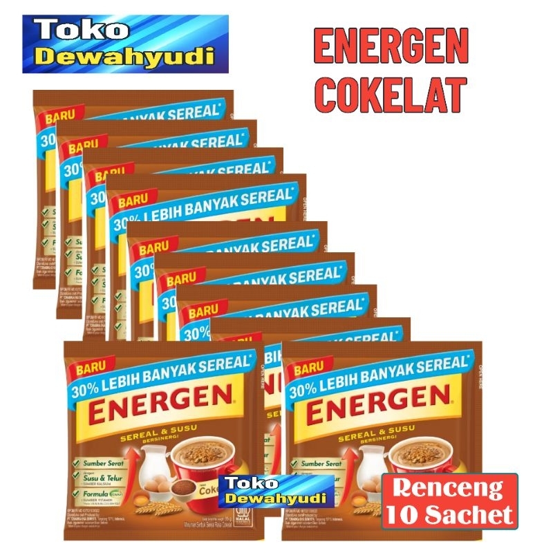 

ENERGEN COKELAT | Energen Coklat Renceng ( 10 sachet)