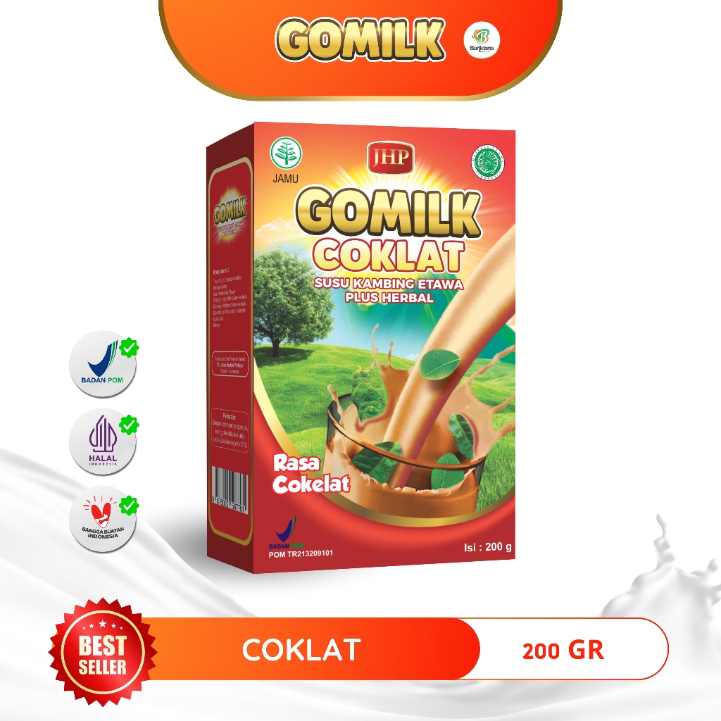 

Susu Kambing Etawa GOMILK Plus Herbal 200gram Rasa COKLAT