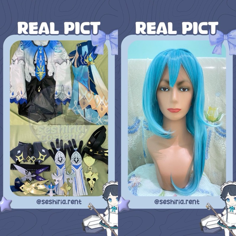 Costume Genshin Impact Eula, Cosplay Genshin Impact Eula, Second (Free wig)