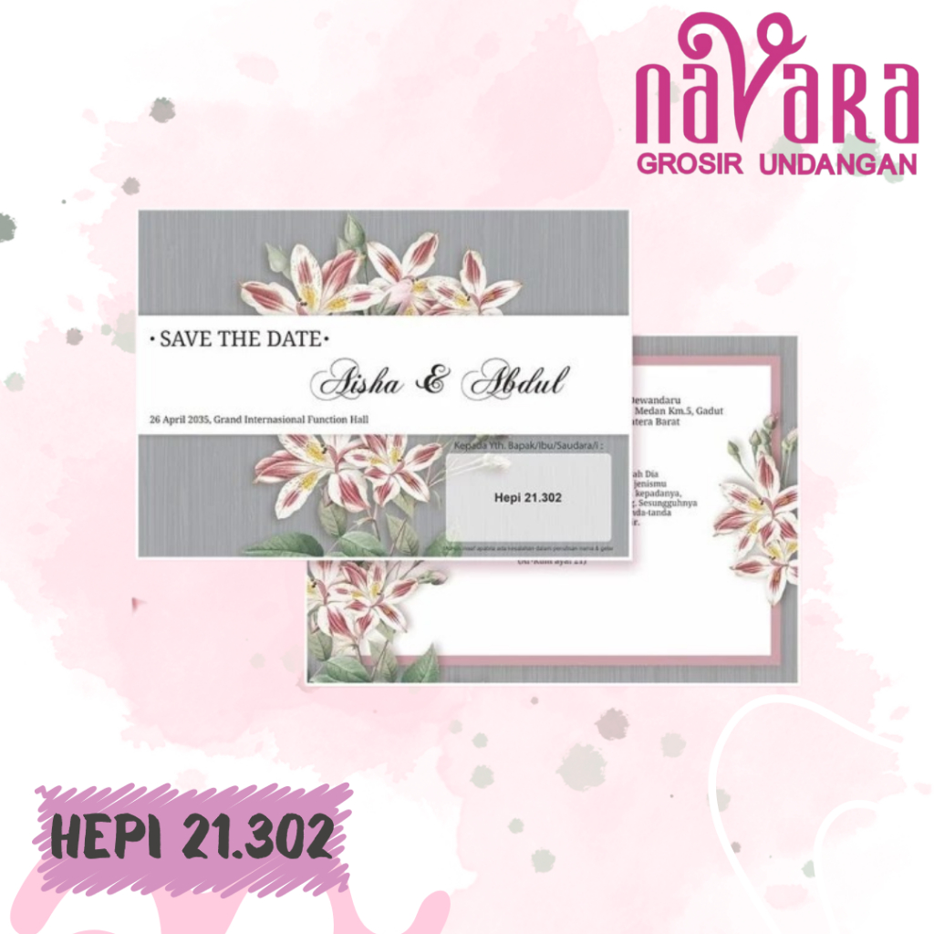 Blangko undangan atau kertas undangan pernikahan merek Hepi 21.302 dengan bahan kertas BC premium de